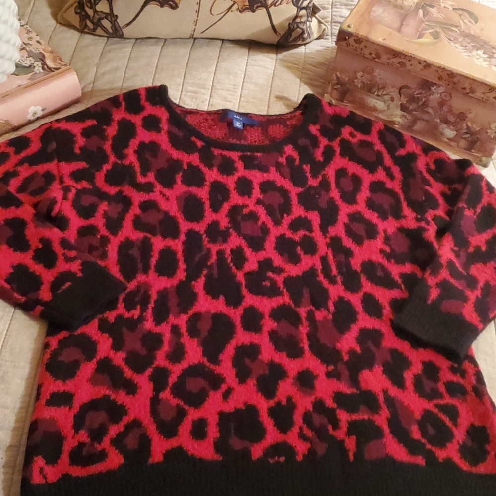 Red and Black cheetah sweater